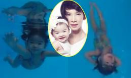 Clip con gái Xuân Lan 17 tháng đã bơi lội điêu luyện như rái cá