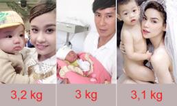 Khám phá cân nặng của con sao Việt lúc mới sinh