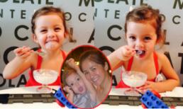 Con gái Hồng Nhung ăn kem siêu đáng yêu