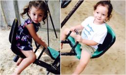 Hồng Nhung khoe 2 nhóc tì chơi bập bênh 'cực yêu'