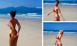 Hà Anh khoe thân hình nóng bỏng trước biển