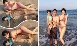 Vũ Thu Phương cùng gia đình 'quậy tưng bừng' trên biển