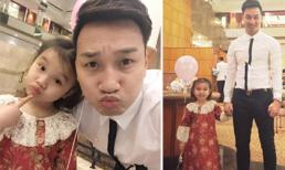 MC Thành Trung bảnh bao đưa con gái đi dự tiệc