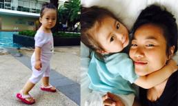 Con gái Đoan Trang đã lẫm chẫm biết đi cực yêu