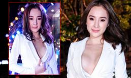 Angela Phương Trinh liên tục giữ cổ áo vì sợ lộ ngực