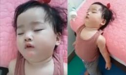 Bé gái đáng yêu với tướng ngủ cực 'bá đạo'