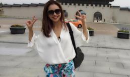 'Gái hai con' Jennifer Phạm khoe sắc tươi như hoa ở Hàn Quốc