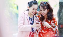 Ca sĩ Mỹ An tươi tắn cùng mẹ đi dạo phố!