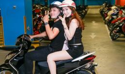Vợ chồng Nguyễn Văn Chung 'cưỡi' xe máy đi xem phim