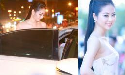 Hoa hậu dân tộc Ngọc Anh ngồi xế hộp tiền tỷ đi sự kiện