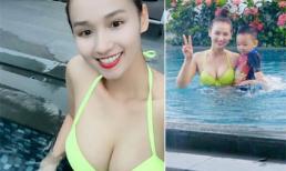 Lã Thanh Huyền khoe vòng một nóng bỏng bên hồ bơi