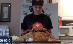 'Há hốc mồm' với anh chàng ăn 9kg cơm gà