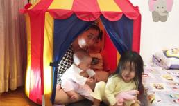 Ốc Thanh Vân dựng lều trong nhà cho các con vui chơi