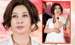 Lưu Hiểu Khánh mặc váy suông rộng như mang bầu