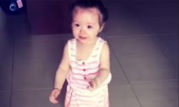 Bé Cadie chập chững tập đi như say rượu siêu đáng yêu