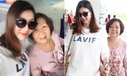 Ngọc Quyên chia tay mẹ sang Mỹ dưỡng thai