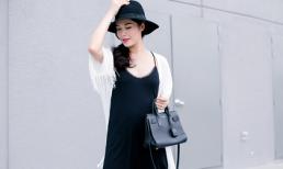 Bà xã Đăng Khôi tự tin khoe bụng bầu 6 tháng trên phố 