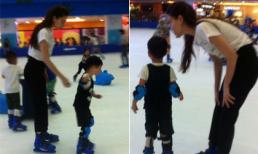 Hồ Ngọc Hà chơi trượt băng cùng con trai Subeo