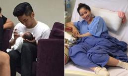 Phan Hiển tự tay cho con trai mới sinh ti sữa