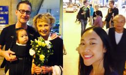 Đoan Trang hạnh phúc đón gia đình nhà chồng sang Việt Nam