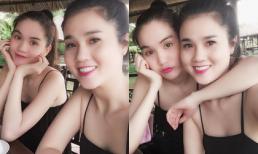 Chị em Ngọc Trinh diện váy hai dây khoe nhan sắc 'một chín một mười'