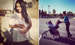 Kim Hiền đẹp rạng rỡ bế con gái dưới nắng vàng