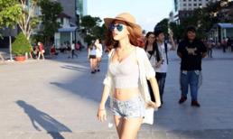 Trương Quỳnh Tiên tìm phút bình yên trên phố đi bộ