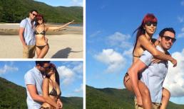 Hà Anh mặc bikini tạo dáng nóng bỏng bên chồng sắp cưới