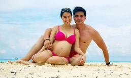 Mỹ nhân Philippines Marian Rivera khoe bụng bầu gợi cảm trên biển