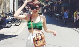 Tóc Tiên khoe da trắng nõn với áo hai dây giữa nắng hè 