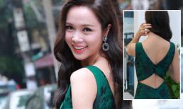 Vũ Ngọc Anh khoe lưng trần gợi cảm với đầm cắt xẻ táo bạo