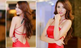 Hồng Quế khoe lưng trần 'mướt mắt' với đầm đỏ