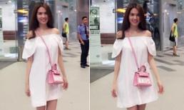 Ngọc Trinh khoe vai trần gợi cảm khi đi xem phim