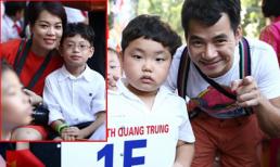 Vợ chồng Xuân Bắc đưa con trai út đi nhập học lớp một