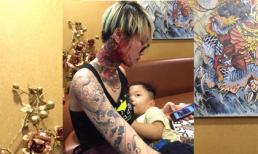 Bà mẹ trẻ xăm hình kỳ lân lên mặt 'gây sốc' cộng đồng mạng