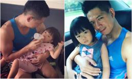 Bình Minh tự tay cho con gái bú sữa bình