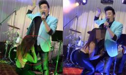 Ca sĩ Quang Hà hốt hoảng khi bị fan nữ sờ soạng trên sân khấu