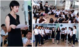 Giám khảo Xuân Lan nhiệt tình luyện tập cho thí sinh 'Mẫu và Tài năng'