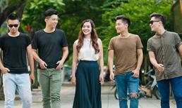 Ngọc Anh rạng ngời xuống phố cùng dàn trai trẻ