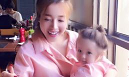 Elly Trần và con gái Cadie 'ton sur ton' đi ăn 