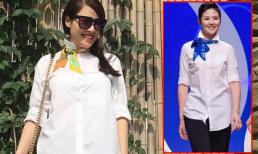 Quế Vân diện trang phục 'nhái' thiết kế của Hoa hậu Ngọc Hân