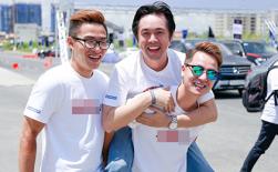 Đăng Khôi cõng Dương Khắc Linh trên đường đua 