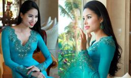 Hoa hậu Phạm Hương rạng rỡ trong tà áo dài Ngô Nhật Huy