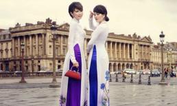 Áo dài Ngô Nhật Huy đẹp lãng mạn dưới tiếc trời lạnh của Paris