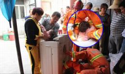 Giải cứu bé gái 4 tuổi mắc kẹt trong máy giặt