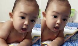 Ảnh chảy dãi đáng yêu của con trai Khánh Thi 