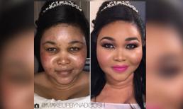 Giật mình với khuôn mặt 'lột xác' trước và sau khi trang điểm