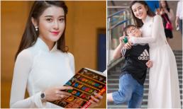 Huyền My quấn quýt em trai không rời tại sự kiện