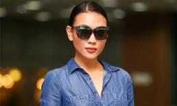 'Chân dài' Diệu Huyền nổi bật tại sân bay