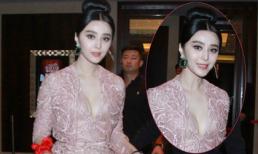 Phạm Băng Băng diện đầm hồng buông lơi vòng một